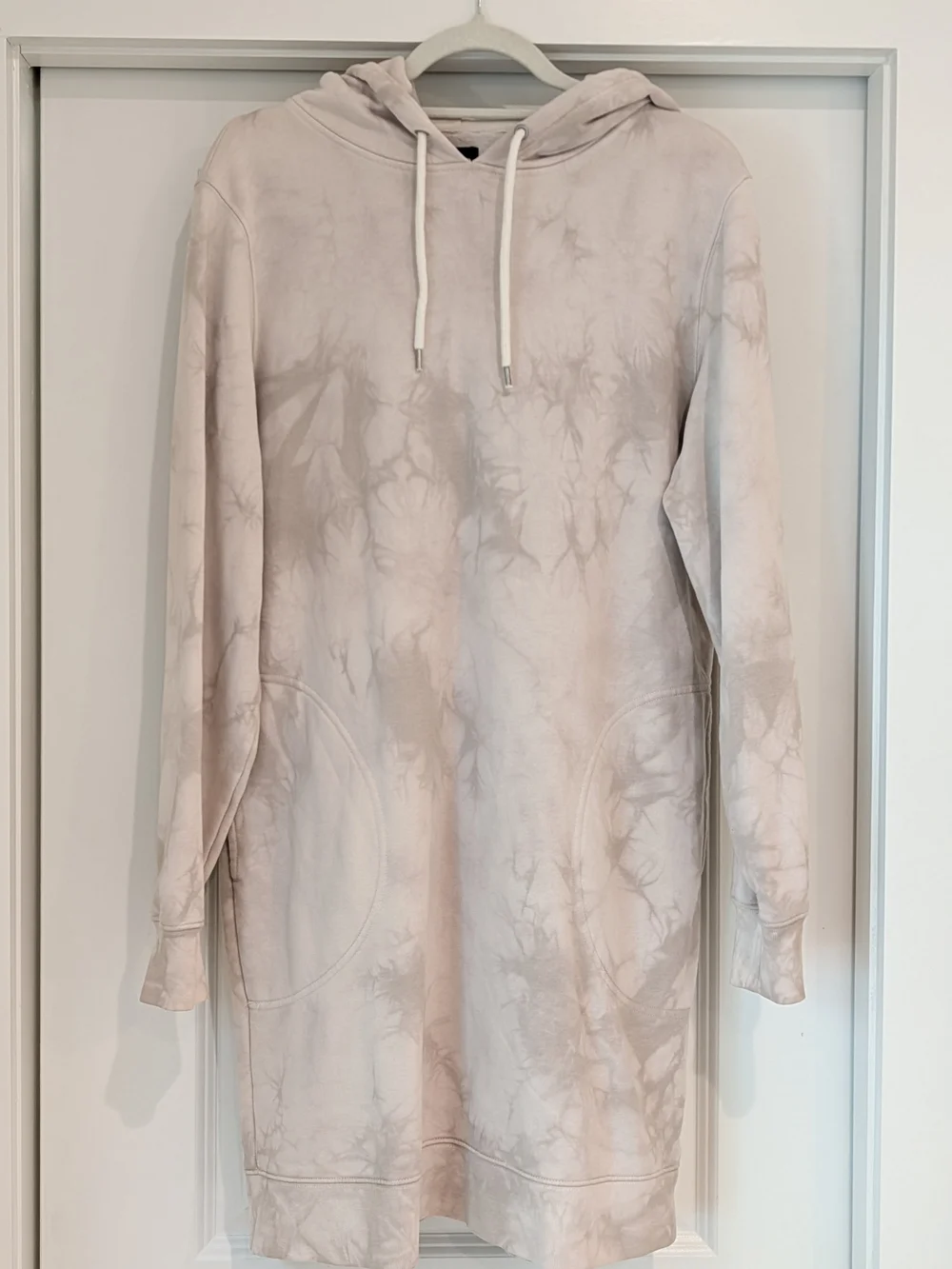 GAP Cream Tie-Dye Hoodie Sweater Dress